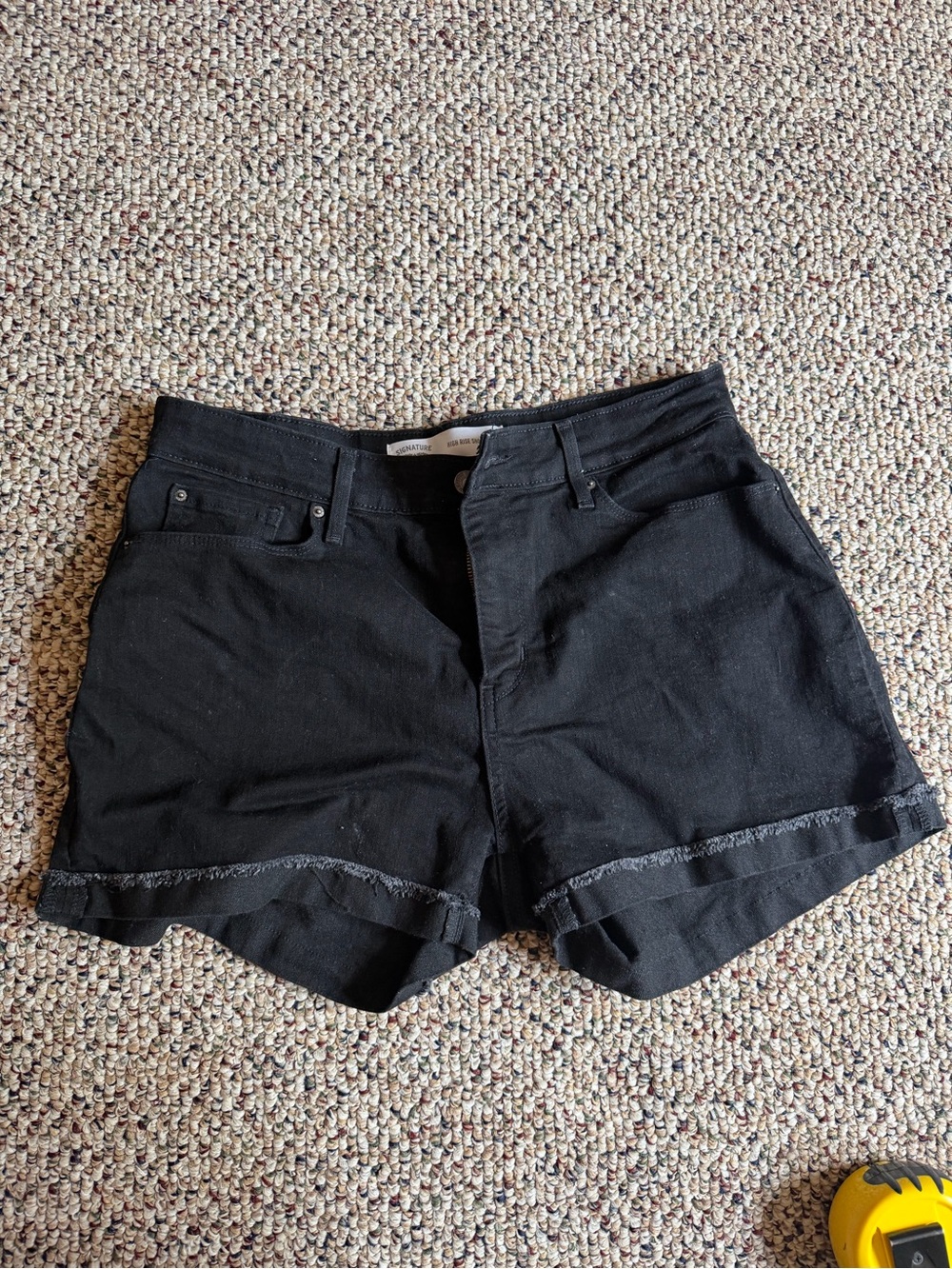 Levi’s High-Waist Black Women's Denim Shorts with Rolled Trim